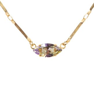 Catherine Popesco Clear Crystal Marquis Pendant Gold Necklace LV-1194G