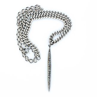 Catherine Popesco Double Chain Necklace with Crystal Spear