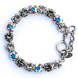 Catherine Popesco Multi Color Crystal Bracelet - Black Diamond, AB and Silver