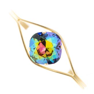 Clara Beau Dazzling Fancy 18mm Square Swarovski Crystal Cuff Bracelet