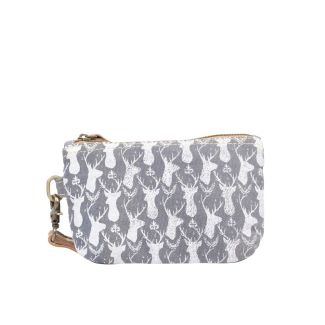 Deer Print Wristlet Pouch by Clea Ray Leather & Canvas