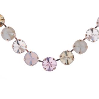 Lisa Marie Jewelry Rivoli 13 Stone Swarovski Crystal Necklace - Rose Combo