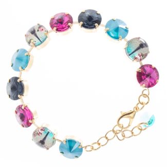 Paris Eiffel Tower YPMCO 12mm Crystal Bracelet - Pink &Teal