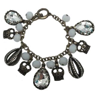 Sweet Lola Charm Bracelet with Crowns, White Opal & Clear Crystals