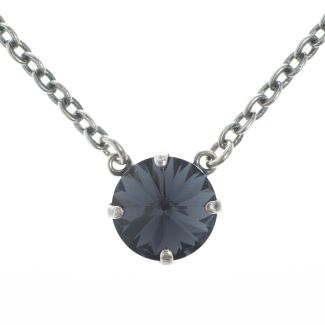 YPMCO 12mm Black Graphite Crystal Necklace - Simple and Elegant