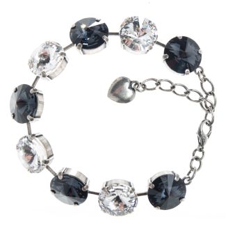 YPMCO 14mm Black and White Combo Swarovski Crystal Bracelet